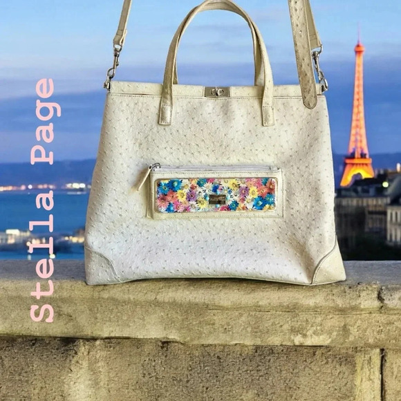 Stella Page Designer Limited Edition NYC Leather Handbag w/Persian Turquoise - Picture 16 of 16